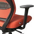 Comfortable Orange Mesh Office Chair With Armrests Black Base And Casters 3d model