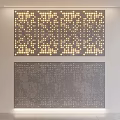 Wall Paneling Design Featuring Two Pieces With Decorative Dot Patterns And Ambient Lighting 3d model