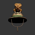 Fantasy Character With Green Hat And Small Orange Creature Perched On Top Edge