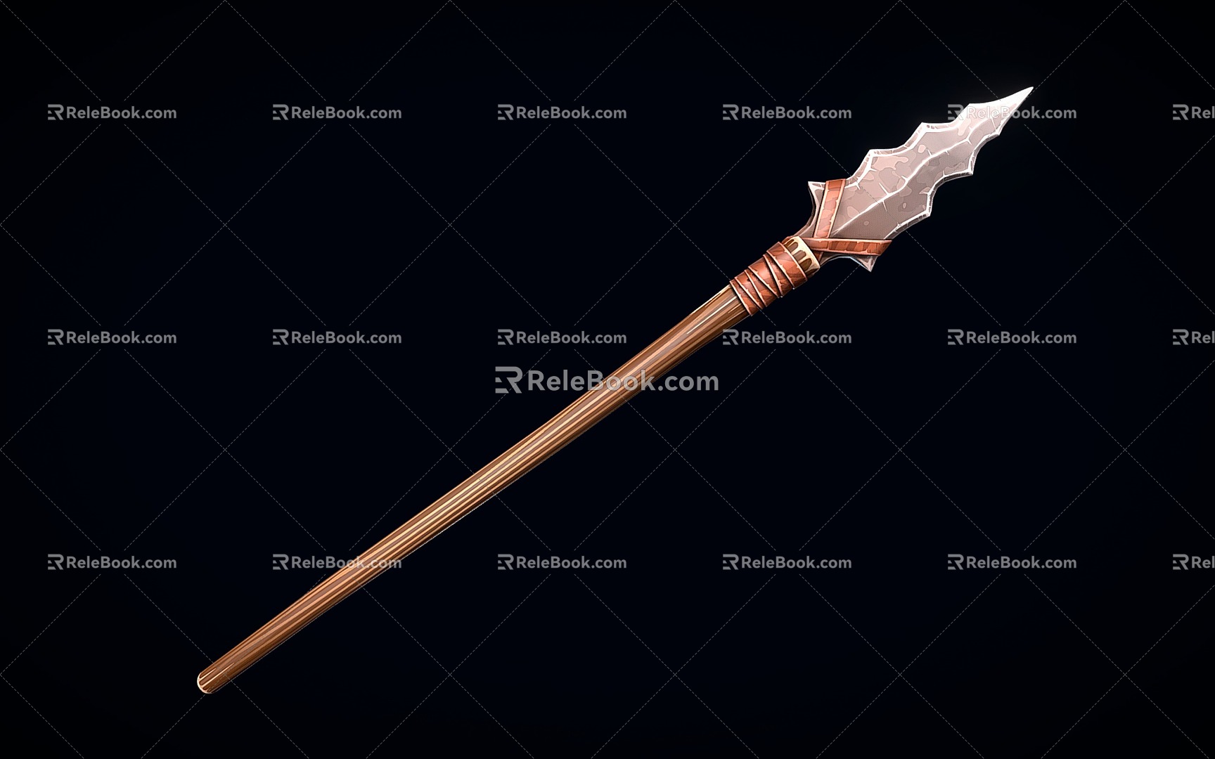 Stone Spear Spear Cold Weapon Style Fossil Spear 3d model