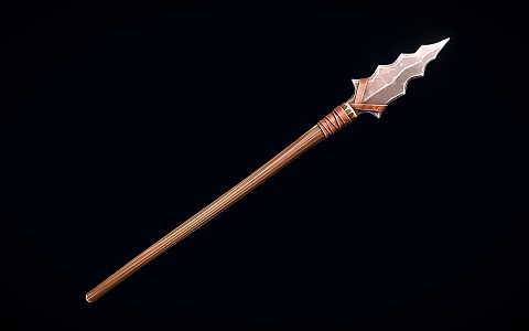 Stone Spear Cold Weapon Style Fossil Spear 3d model