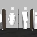 Modern urinal bucket partition 3d model