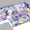 Colorful Playground Design With Slide Carousel Interactive Zones And Safe Fun Areas