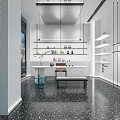 Modern Beauty and Hair Salon Interior With Reception Area Display Shelves and Lighting