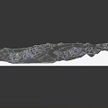 Silver 3D Terrain Model with Mountain Topography Detailed Surface Texture and Path Lines 3d model