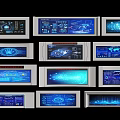 Modern Digital Control Panels With Blue Interface Displays And Data Visualization 3d model