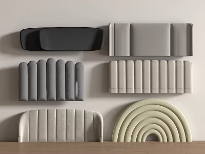 Modern Upholstered Headboard Designs With Various Styles Shapes And Colors 3d model