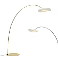 Sleek Arched Floor Lamp Design With White Shade For Modern Home Interior