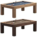 Wooden Pool Tables With Billiard Balls And Cue Stick For Sports Equipment