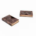 Vintage Leather Bound Books With Brown Worn Covers And Aged Classic Appearance