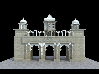 Classical European Architecture With Domes Arches And Stone Structure Details 3d model