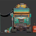 Industrial LOFT RV Camper Car Camper Car Camper Trailer 3d model