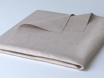Folded Light Beige Linen Cloth With Soft Texture For Home Decor Use 3d model