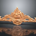 Ornate Golden Architectural Decorative Piece With Intricate Scroll And Floral Patterns