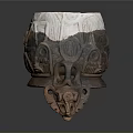 Handcrafted Clay Pot With Intricate Carvings And Decorative Handle For Home Use