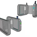 Smart Public Facilities Automatic Turnstile Gate With Glass Doors And Access Control 3d model