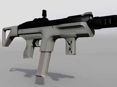 Modern Tactical Weapon Assault Rifle With Black Gray Design Ergonomic Grip And Sleek Structure 3d model