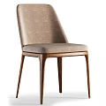 Modern Style Dining Chairs With Leather And Fabric Seats And Wooden Legs