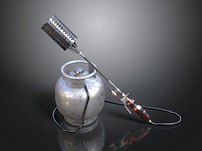 blowtorch fire lamp gasoline blowtorch kerosene blowtorch blowpipe modern weapon hot weapon hot weapon gun 3d model