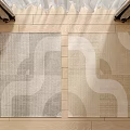 Modern square carpet abstract fabric carpet 3d model