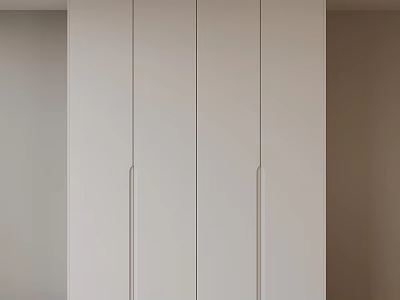 Modern Minimalist Light Colored Wardrobe Design With Sleek Doors And Simple Handles 3d model