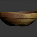 Handcrafted Natural Wooden Bowl With Organic Wood Grain For Home Use