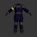 Protective Tactical Uniform with Yellow Shoulder Stripes Utility Belt and Knee Pads for Emergency Personnel