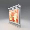 Multiple Modern Display Shelves Showcasing Framed Artworks In Exhibition Gallery