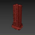 Modern High Rise Building With Multi Storey Structure And Exterior Glass Window Design