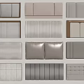 Modern Fabric Padded Bed Headboards Tufted Paneled Striped Neutral Beige Gray Designs