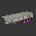 Six Wheel Dump Semi Trailer With Tarpaulin Cover And White Body Dumping Design