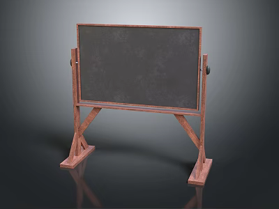 Hanging Decorative Blackboard Easel with Wooden Stand and Smooth Writing Surface 3d model