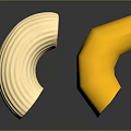 Ivory and Yellow Curved Lighting Fixture Set for Modern Interior Decoration