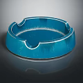 Decorative Ornament Set with Blue Ashtray Glossy Surface and Elegant Design for Home Decor