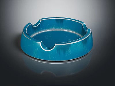 Decorative Ornament Set with Blue Ashtray Glossy Surface and Elegant Design for Home Decor 3d model