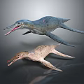 Prehistoric Aquatic Reptile Models With Long Snouts In Different Colors
