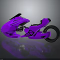 Purple Futuristic Motorcycle Concept With Sleek Body And Black Wheels