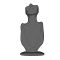 Artistic Human Bust Sculpture With Detailed Neck Chest And Metallic Finish