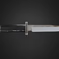 High Quality Sharp Metal Knife With Polished Blade And Black Handle 3d model