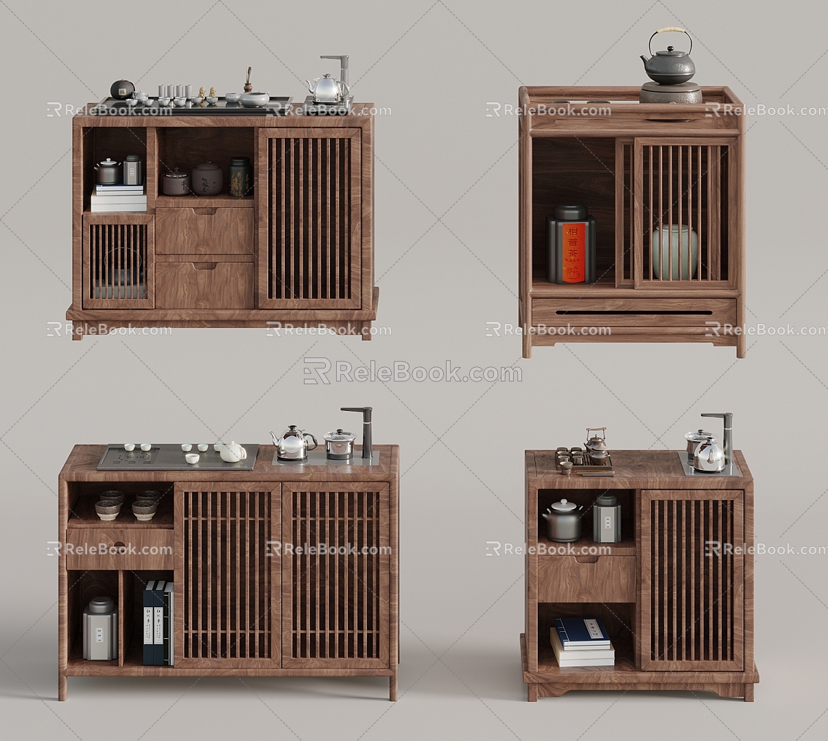 Middle ancient style tea cabinet model