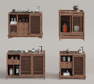 Middle ancient style tea cabinet 3d model