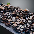 Pile of Abandoned Construction Components with Rusty Metal and Broken Parts