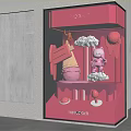 Pink Themed Window Display with Hello Kitty Ice Cream and Cloud Decor for Foodpark