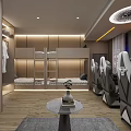 Esports Room Interior With Bunk Beds Gaming Chairs Computers And Sofa