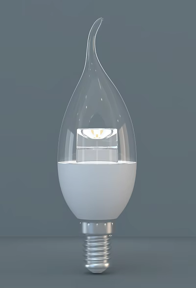 Modern Water Drop Shaped Transparent Lamp With White Base And LED Light 3d model