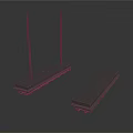 Dark Colored Train Flatbed Cars Featuring Wheels And Vertical Poles