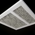 Modern White Ceiling Design With Linear Light Patterns And Decorative Panels 3d model