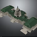 Iconic US Capitol Building Classical Architecture With Green Roof White Exterior And Central Dome