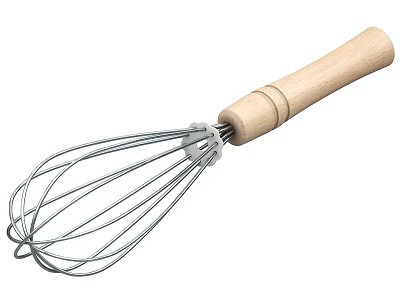 Stainless Steel Whisk With Wooden Handle For Kitchen Baking Mixing Tools 3d model