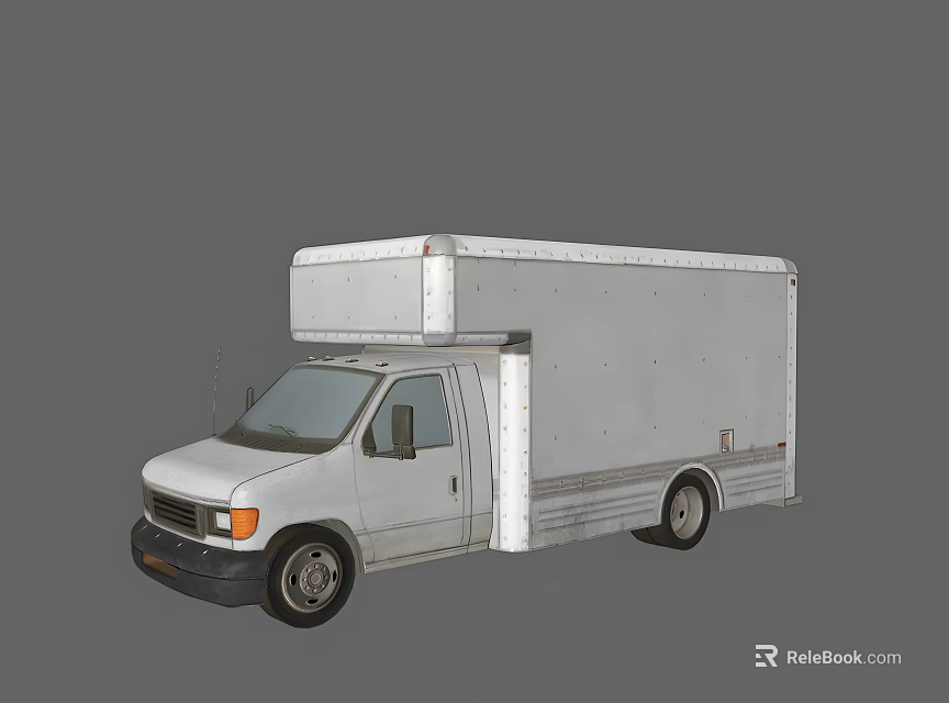 White Box Truck Commercial Vehicle With Cargo Storage And Delivery Design 3d model 